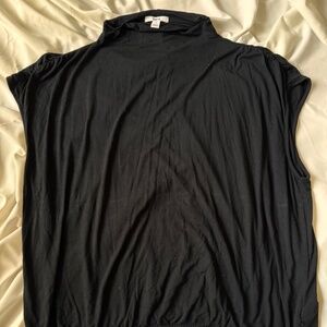 Bar III Black faux turtleneck short sleeve Top